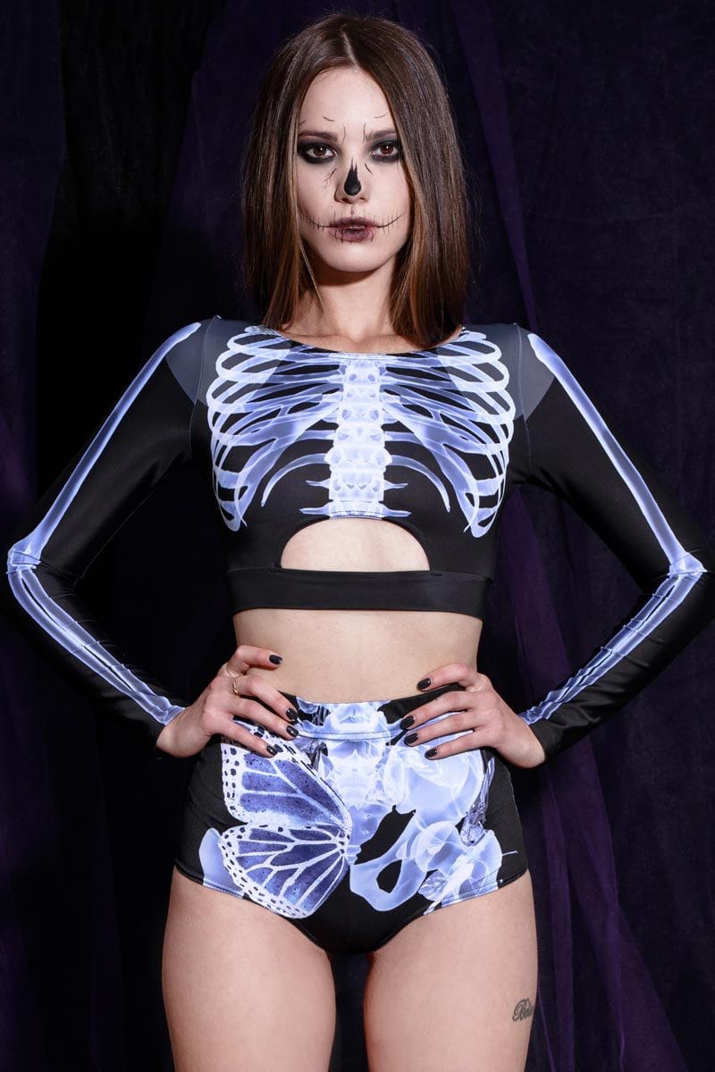 X-Ray Skeleton Long Sleeve Top Close View