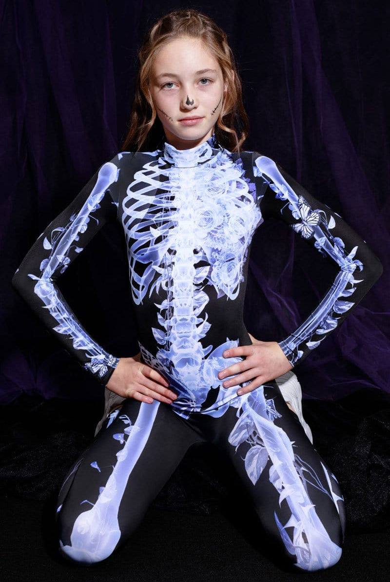 kids silver skeleton dress costume Silver Skele-Girl Skeleton CHILD Girls Costume NEW Dress