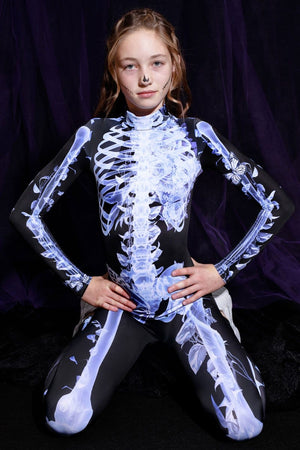 Skeleton Kids Costume Close View