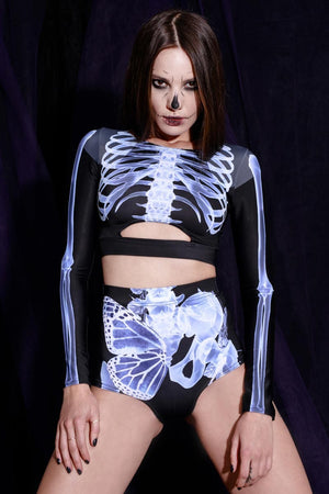 X-Ray Skeleton Shorts Set Front View