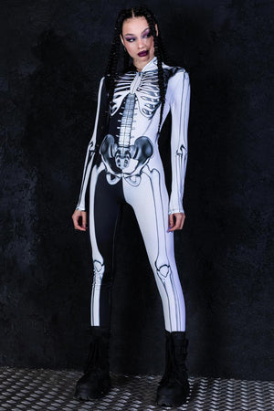 Yin Yang Skeleton Costume Front View