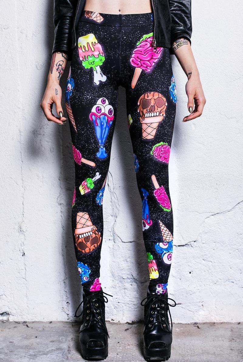 Zombie Ice Cream Leggings Close View