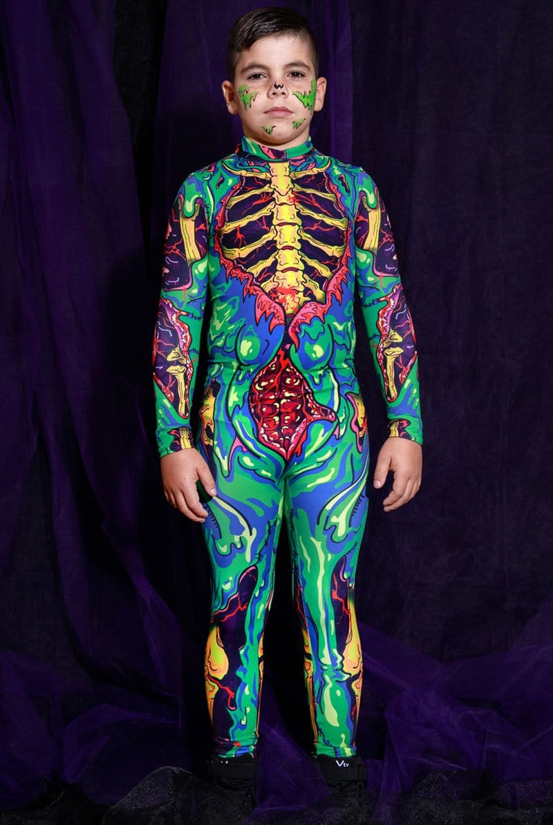 Costume da zombie grigio da scolaro per ragazzi